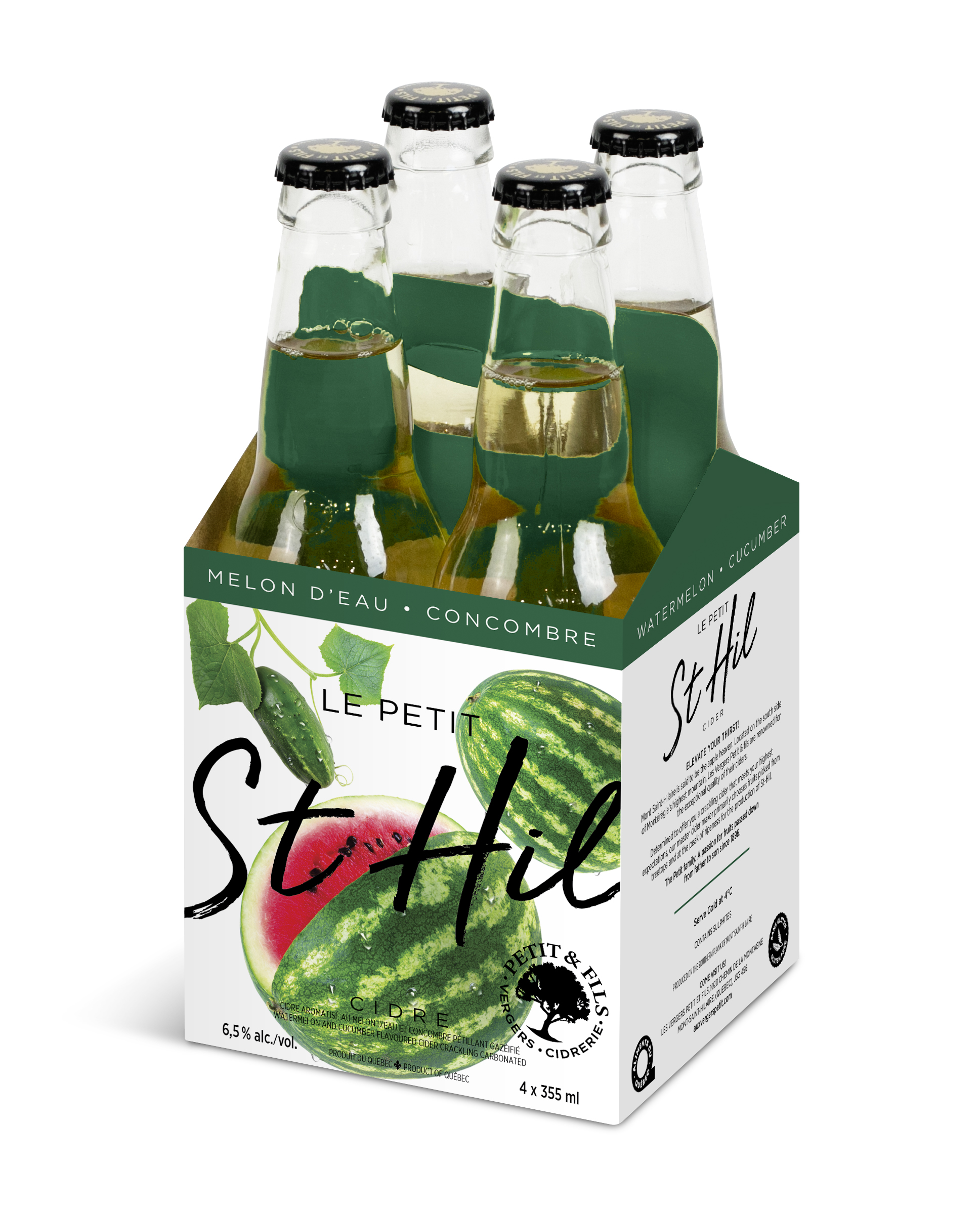 Cidre St-Hil Melon d'eau concombre 355 ML (ensemble de 4)